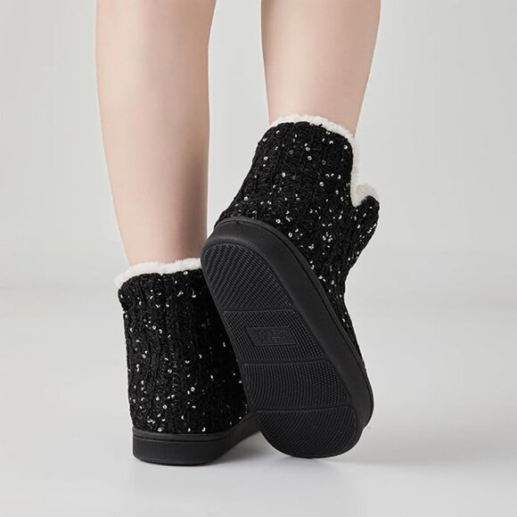 Warm Chenille Knit Bootie Slippers - Picture 6 of 7